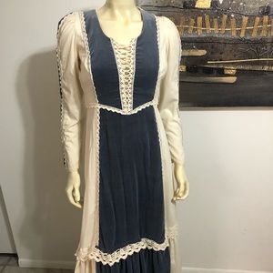 Vintage 1970s Gunne Sax Velvet Dress